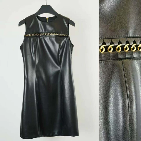Vestido Couro Eco Gold - comprar online