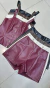 Conjunto Couro Eco Regata e Shorts Botões - comprar online