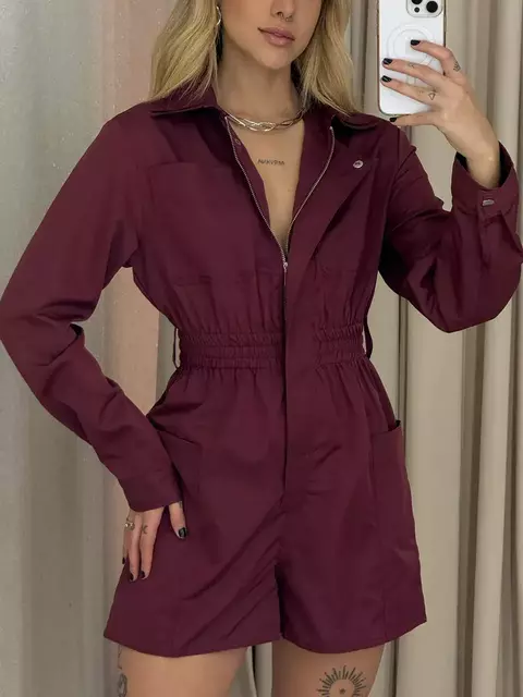 Macaquinho Ziper Manga Longa - comprar online