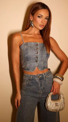 Calça Jeans Pedraria