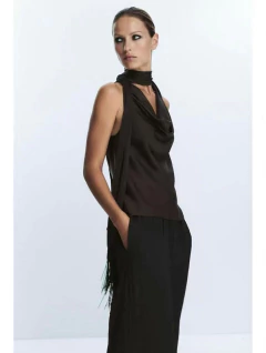 Blusa Halter Drapeé Franja - comprar online