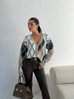 Cardigan Cashmere Losangos na internet
