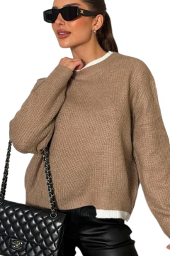 Blusa Tricot Bicolor