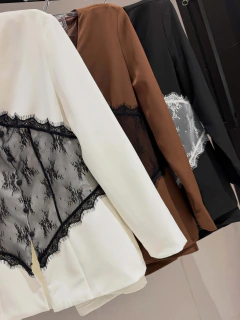 Blazer Alfaiataria Corset Renda