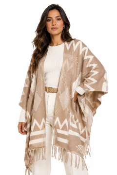 Poncho Cardigan Geometric na internet