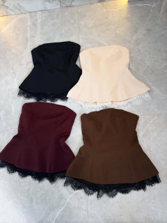 Imagem do Blusa Alfaiataria Tomara Que Caia Renda