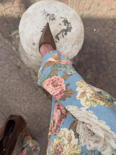 Calça Jeans Barrel Flower Denim