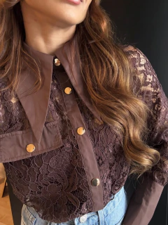 Camisa Renda Botões Dourados - Dress It Up! Store