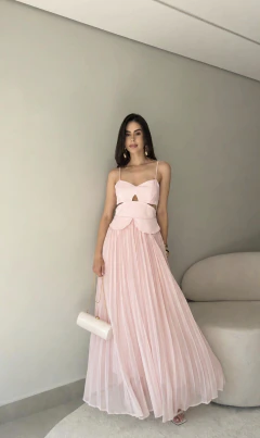 Vestido Longo Plissado na internet