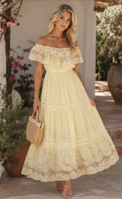 Vestido Longo Renda Tomara Que Caia na internet