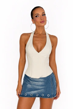 Blusa Corset Frente Única Amarração