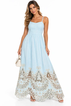 Vestido Longo Barra Renda