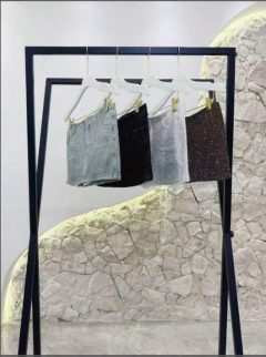 Imagem do Saia Curta Jeans Pedraria
