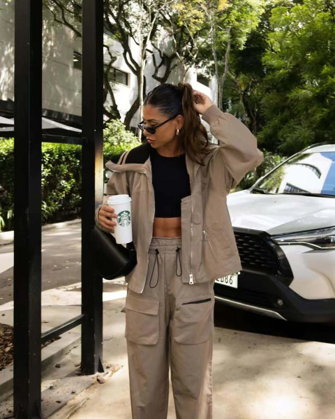 Conjunto Jaqueta Calça Cargo Tactel - comprar online