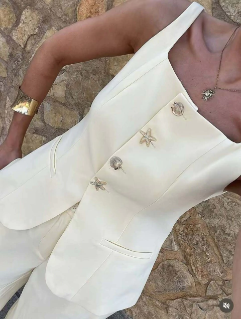 Conjunto Alfaiataria Colete Seashell - comprar online