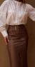 Saia Midi Couro Eco Cargo - comprar online