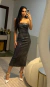 Vestido Jeans Paetê Midi - comprar online