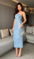 Vestido Jeans Paetê Midi
