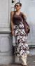 Saia Longa Cetim Cow Print - comprar online