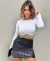 Cropped Strass Manga Longa - Black Friday
