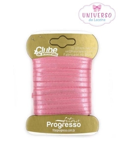 FITA DE CETIM NA COR ROSA PÉTALA DUPLA FACE 4MM COM 10 METROS