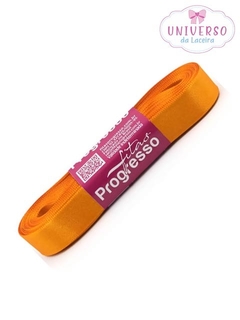 FITA DE CETIM NA COR LARANJA FACE 15MM COM 10 METROS