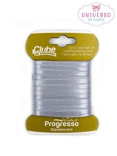 FITA DE CETIM NA COR PRATA DUPLA FACE 4MM COM 10 METROS