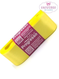 FITA DE CETIM NA COR AMARELO CANÁRIO DUPLA FACE 38MM COM 10 METROS