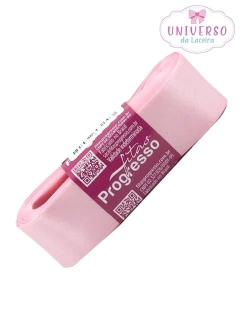 FITA DE CETIM NA COR ROSA BEBÊ FACE 30MM COM 10 METROS