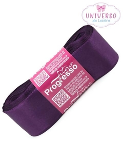 FITA DE CETIM NA COR VIOLETA FACE 38MM COM 10 METROS