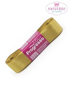 FITA DE CETIM NA COR DOURADO FACE 22MM COM 10 METROS