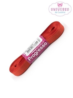 FITA DE CETIM NA COR VERMELHO TOMATE FACE 10MM COM 10 METROS