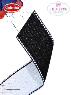 FITA PESPONTADA JEANS BRILHO PRETA 1729/C4 COM 10 METROS