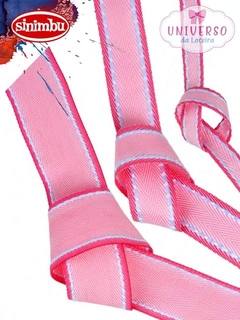 FITAS PESPONTADA ROSA COM BORDA PINK - 1814/C3 COM 10 METROS