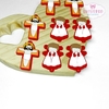 APLIQUE EMBORRACHADO CRUCIFIXO VERMELHO PAR