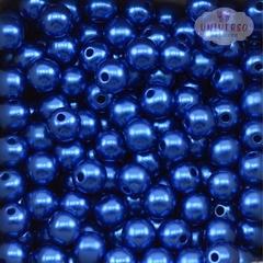 PÉROLA TAMANHO 8MM AZUL ROYAL COM FURO (30 GRAMAS)