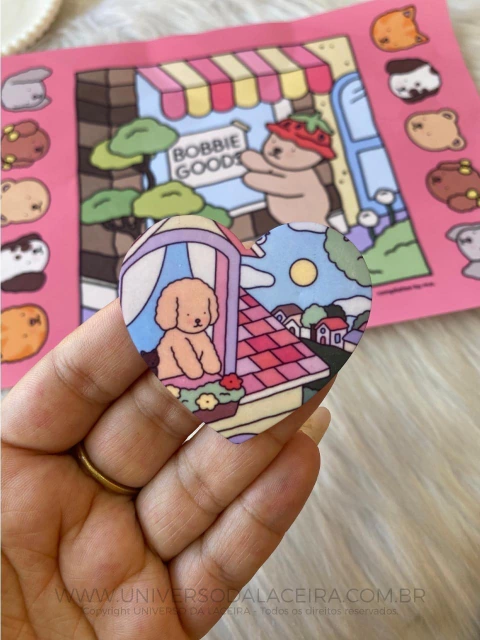 Aplique em acrílico coração tema Bobbie Goods 5,5cm a unidade - comprar online