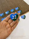 APLIQUE EM ACRÍLICO BOLSONARO 22 AZUL COM VERDE 4CM