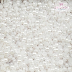MEIA PEROLA LISA BRANCO DE 6MM COM 10G