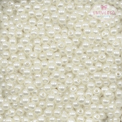 PÉROLA TAMANHO 4MM BRANCO PEROLA COM FURO 10G