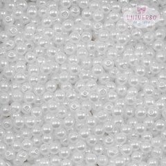 PÉROLA TAMANHO 4MM BRANCO COM FURO 10G