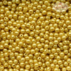 PÉROLA TAMANHO 4MM DOURADO COM FURO 10G