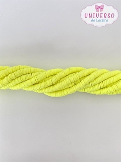 DISQUINHOS FIMO EMBORRACHADO AMARELO NEON CLARO 8MM