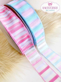 FITA DE ORGANZA COM FIOS DE LUREX "METRO"