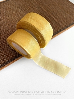 FITA DE ORGANZA DOURADO, 5 metros