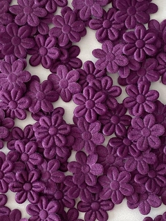 Flor de Tecido Roxo 1cm - 50 Unidades