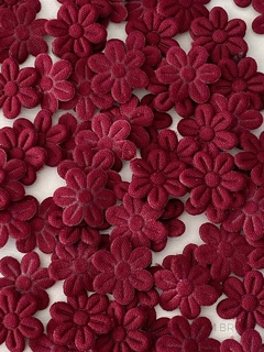 Flor de Tecido Vinho 1cm - 50 Unidades