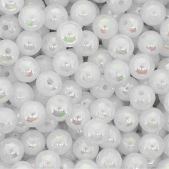 BOLA IRISADA 06MM BRANCO COM FURO COM 30 GRAMAS