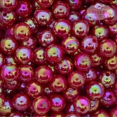 BOLA IRISADA VERMELHO COM FURO 10MM COM 30 GRAMAS