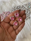 APLIQUE DE CORAÇÃO EM CRISTAL ROSA BEBÊ